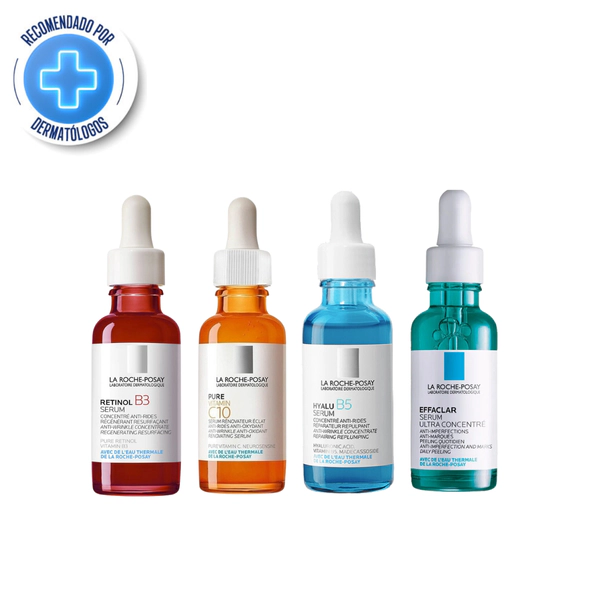 Kit Completo Serums Retinol B3, Pure Vitamin C, Hyalu B5, Effaclar